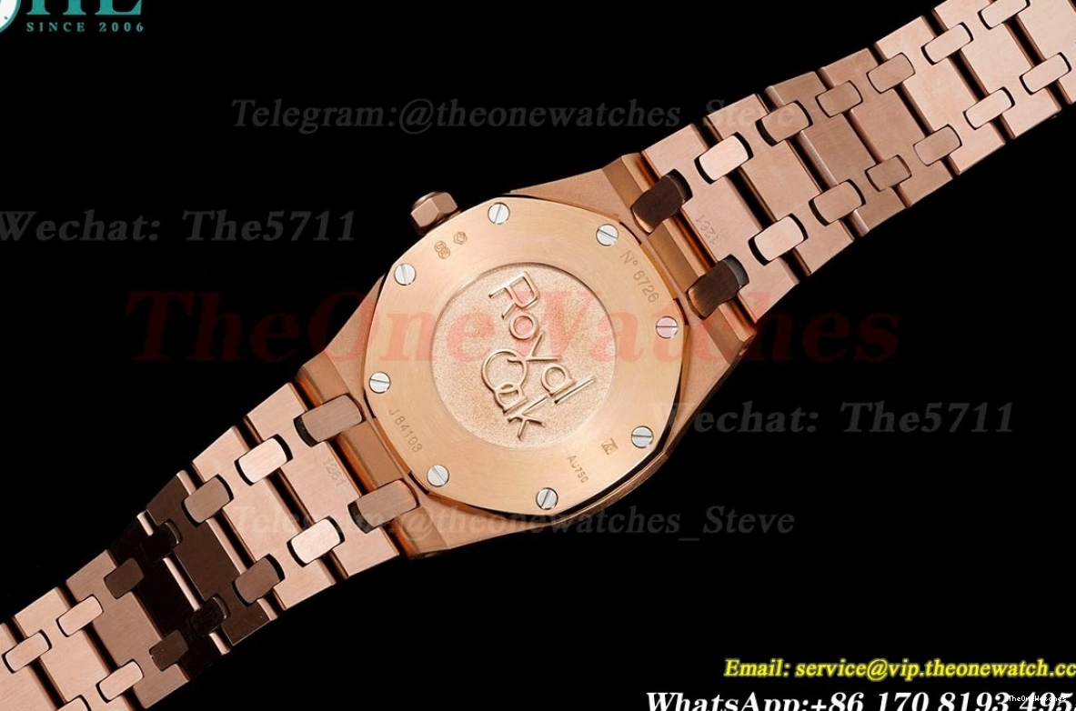 Oak Qtz Ladies RG JJF Swiss 33mm Diamond Grey RG Royal 0405